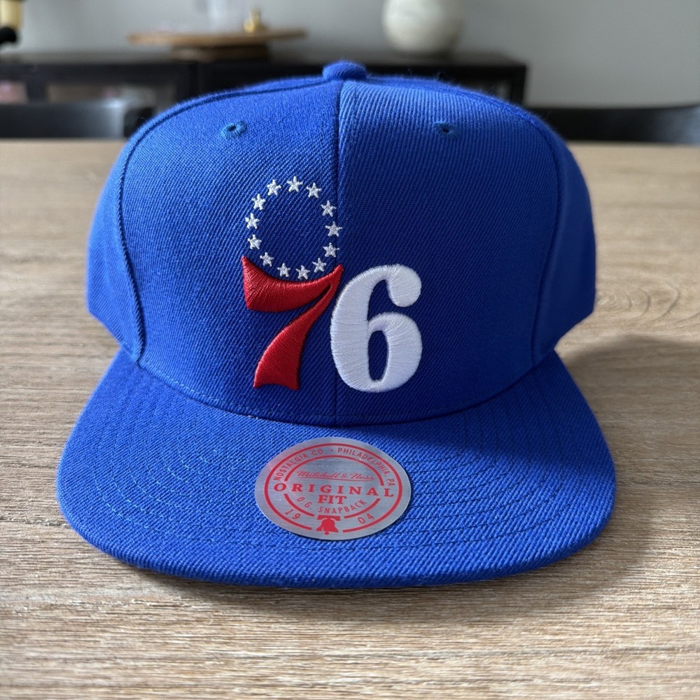 NBA Philadelphia 76ers LOGO Snapback Cap Hat Mitchell & Ness NEW NWOT Sixers